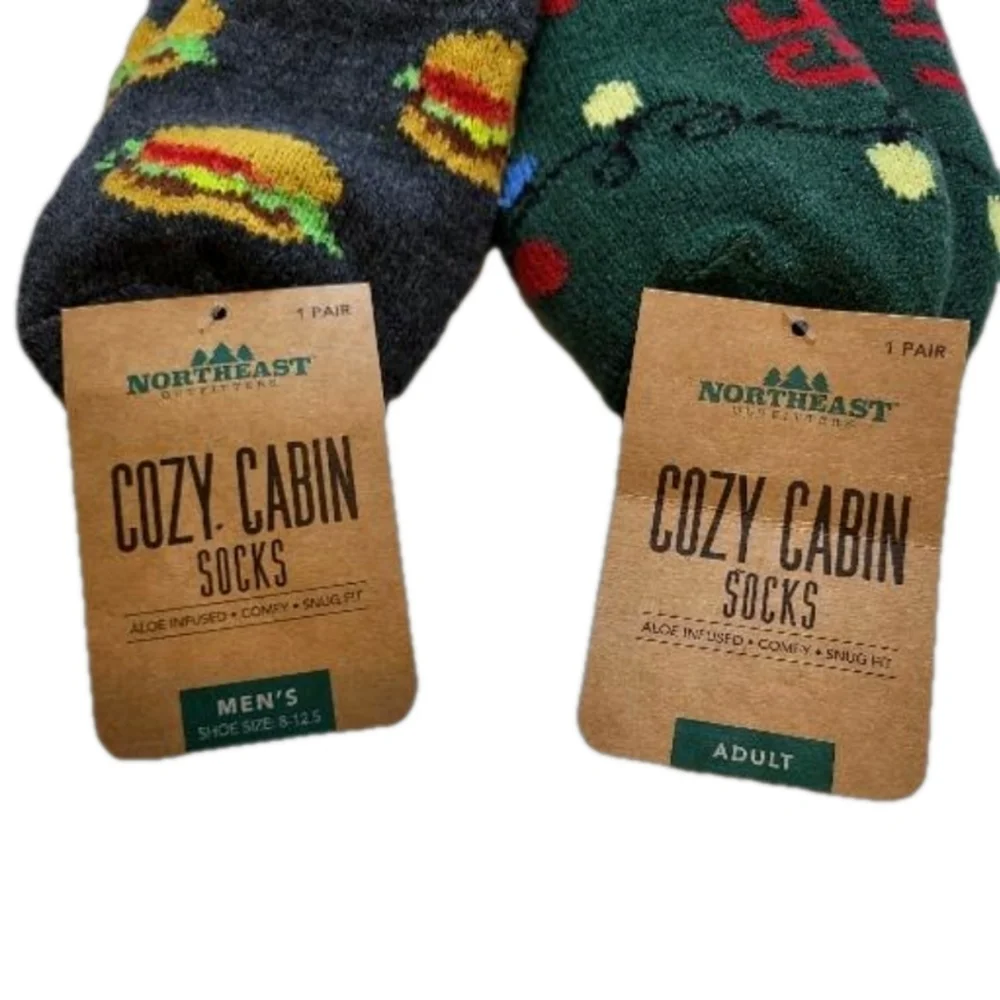 Northwest Territory Cozy Cabin Socks - Green and Gray - Picture 2 of 5